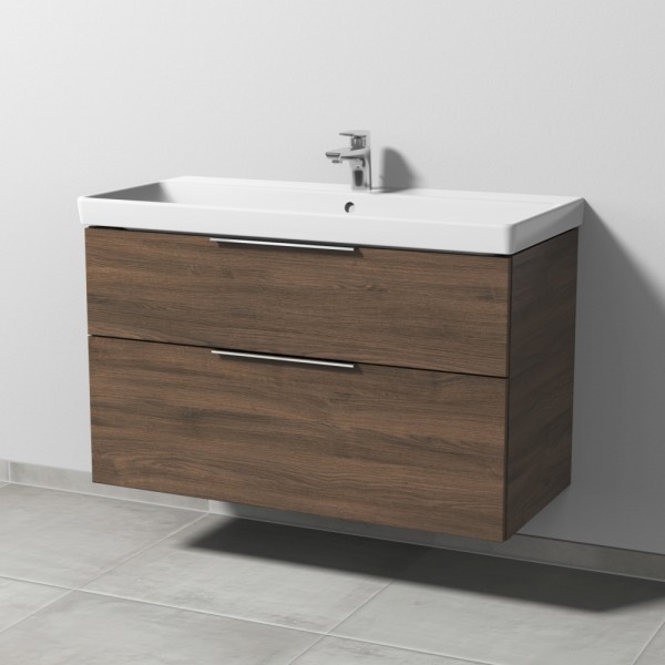 Sanipa 3way Waschtischunterbau zu Villeroy & Boch Avento Waschtisch mit 2 Auszügen, Eiche-Arizona