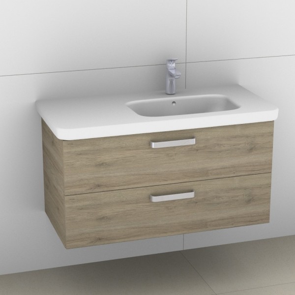 Artiqua 411 Waschtischunterschrank für DuraStyle 232610 Becken rechts Sanremo Eiche quer NB, 411-WU2
