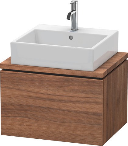 Duravit L-Cube Konsolenwaschtischunterbau wandhängend Nussbaum Matt 620x477x400 mm - LC580007979