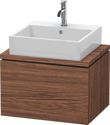 Duravit L-Cube Konsolenwaschtischunterbau wandhängend Nussbaum dunkel Matt 620x477x400 mm - LC580002