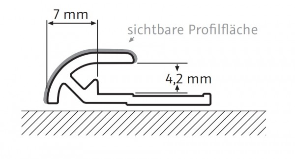 HSK Abschlussprofil, rund ca. 23 × 7 x 2550 mm, Alu silber-matt, 930005-1