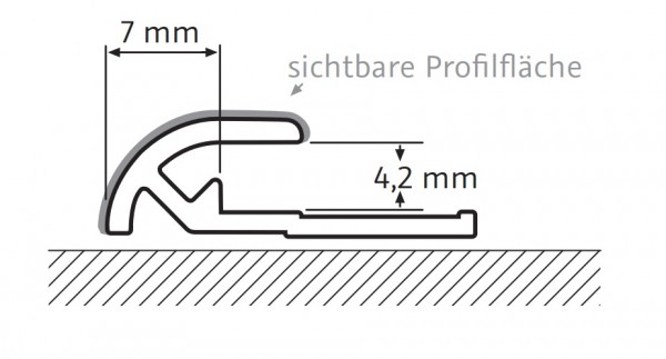 HSK Abschlussprofil, rund ca. 23 × 7 x 2550 mm, schwarz-matt