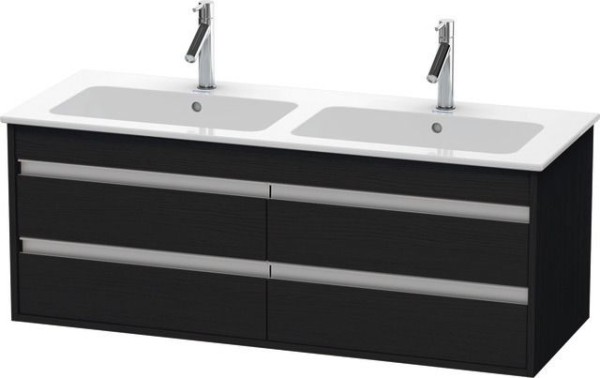 Duravit Ketho Waschtischunterbau wandhängend Eiche Schwarz Matt 1270x475x480 mm - KT643301616