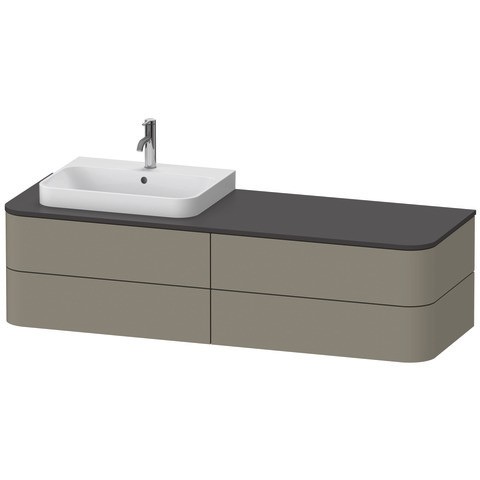 Duravit Happy D.2 Plus Konsolenwaschtischunterbau wandhängend Stein Grau Seidenmatt 1600x550x408 mm