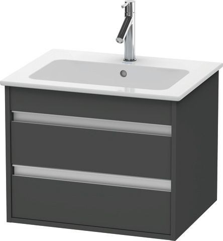 Duravit Ketho Waschtischunterbau wandhängend Graphit Matt 600x475x480 mm - KT642804949