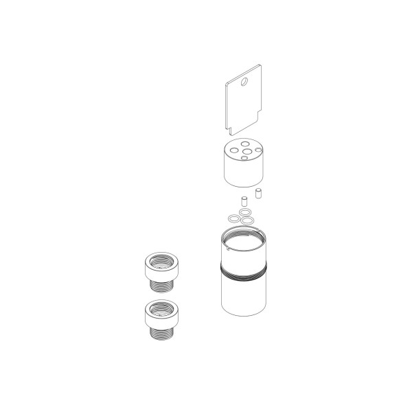 Herzbach MODUL7 Verlängerung 25mm PUSH-Thermostat Wandauslauf 1 Verbraucher, 70.718013.1.09
