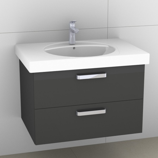 Artiqua 413 Waschtischunterschrank für Preciosa 124280, 124282 Anthrazit Glanz, 413-WU2L-K39-7065-51