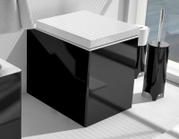 ArtCeram Block ArtCeram Block Stand-Tiefspül-WC, B: 360, T: 490 mm, schwarz / weiss Dekor