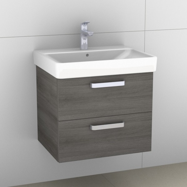 Artiqua 413 Waschtischunterschrank für Smyle Square 500229 (ehem. 120560) Graphit Struktur quer, 413