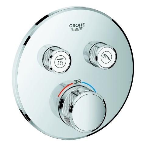 Grohe Thermostat Grohtherm SmartControl 29119 rund FMS 2 Absperrventile chrom, 29119000