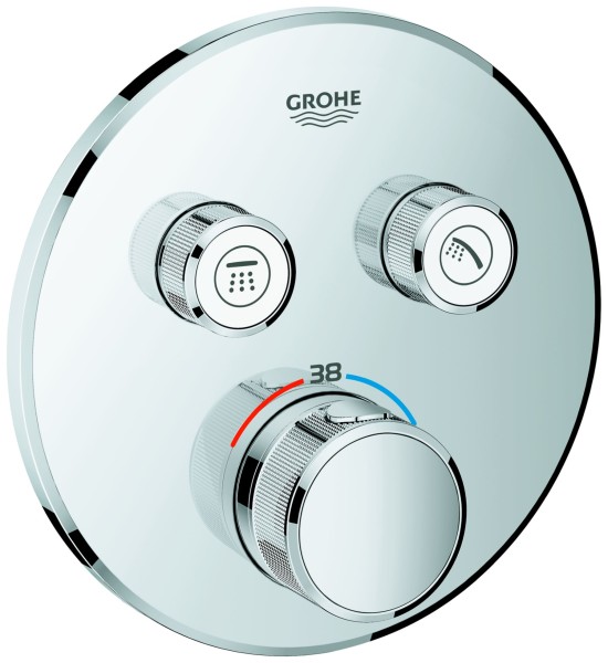 Grohe Thermostat Grohtherm SmartControl 29119 rund FMS 2 Absperrventile chrom, 29119000