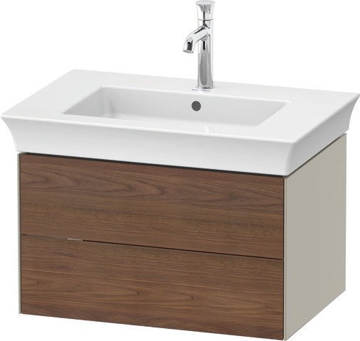 Duravit White Tulip Waschtischunterbau wandhängend Amerikanischer Nussbaum & Taupe Matt & Seidenmatt