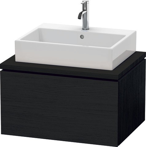 Duravit L-Cube Konsolenwaschtischunterbau wandhängend Eiche Schwarz Matt 720x547x400 mm - LC58110161