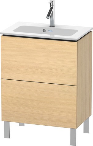 Duravit L-Cube Waschtischunterbau bodenstehend Mediterrane Eiche Matt 620x391x704 mm - LC667307171