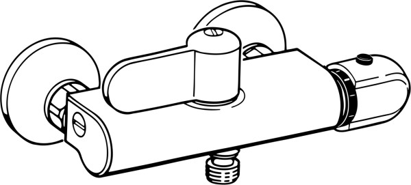 Hansa Brause-Thermostat-Batterie für Wandaufbau Hansatempra 0824 verchromt
