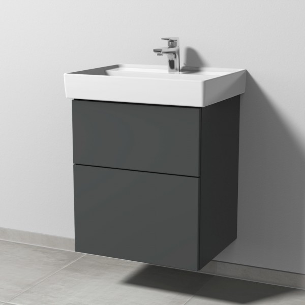 Sanipa 3way Waschtischunterbau zu Villeroy & Boch Collaro Waschtisch mit 2 Auszügen, Anthrazit-Matt