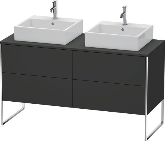 Duravit XSquare Konsolenwaschtischunterbau bodenstehend Graphit Supermatt 1400x548x778 mm - XS4926B8