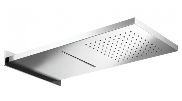 Herzbach Herzbach Living Spa Regenbrause Wand Regen/Schwall 270mm x 593mm gebürstet, 11.661500.2.09