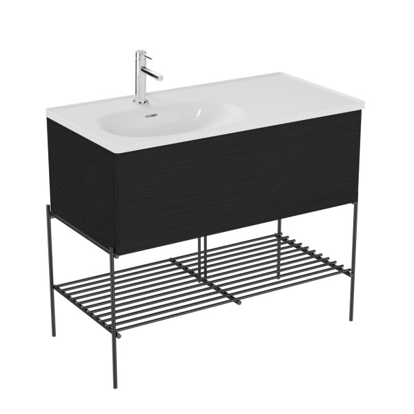 VitrA Equal Set Möbelwaschtisch asymmetrisch 100 cm Waschtischunterschrank mit Auszug,66522