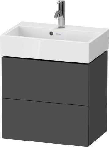 Duravit L-Cube Waschtischunterbau wandhängend Graphit Matt 584x391x544 mm - LC621904949