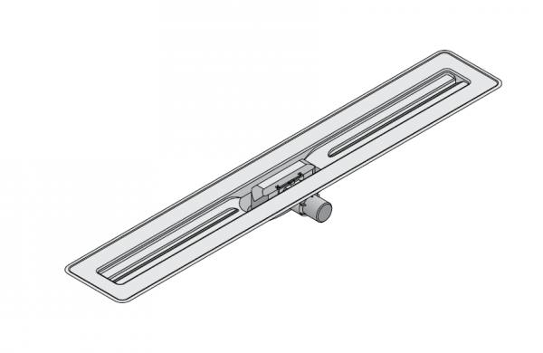 I-DRAIN Korpus Basic 57 mm Tür, 60cm,1Siphon waagr.DN40,Butylklebeband