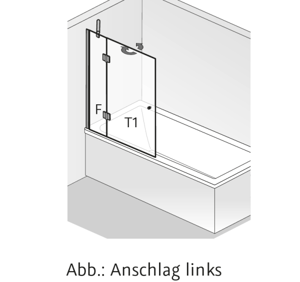 HSK Aperto Badewannenaufsatz pendelbar, 2-teilig