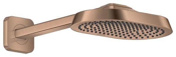 Hansgrohe AXOR ShowerSphere Kopfbrause 250/160 1jet EcoSmart mit Brausearm, Brushed Red Gold, 397553