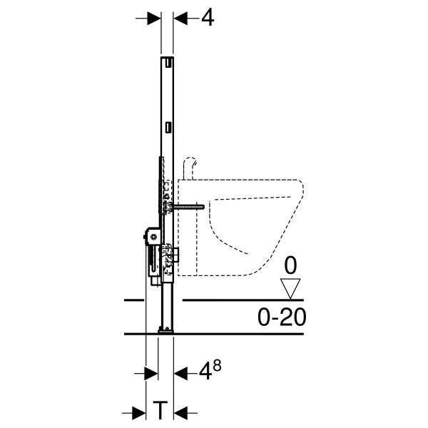 Geberit Duofix Wand-Bidet 82 cm für Einlocharmatur