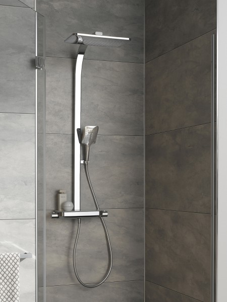 HSK Shower-Set AquaTray Thermostat mit Schwall, mit Glasablage