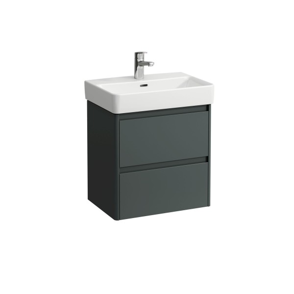 LAUFEN Waschtischunterschrank BASE 2.0 361x521x515 2 Schubl m. Griffmulde f.WT H818958 verkehrsgrau,