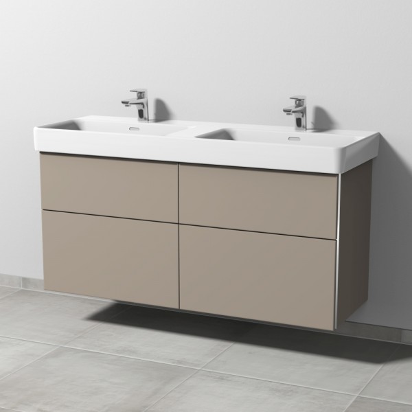 Sanipa 3way Waschtischunterbau zu Laufen Pro S Waschtisch mit 4 Auszügen, Sandgrau-Matt