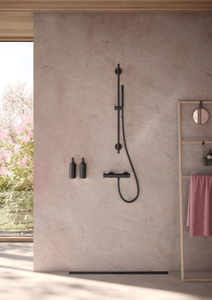 Herzbach DEEP BLACK Brausebatterie Aufputz Schwarz matt, 18.021000.1.12