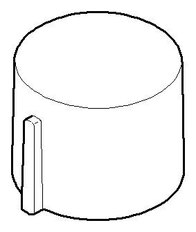 Dornbracht Griff mit Nase Ersatzteile 092097030 D. 31,5 x 25 mm Platin