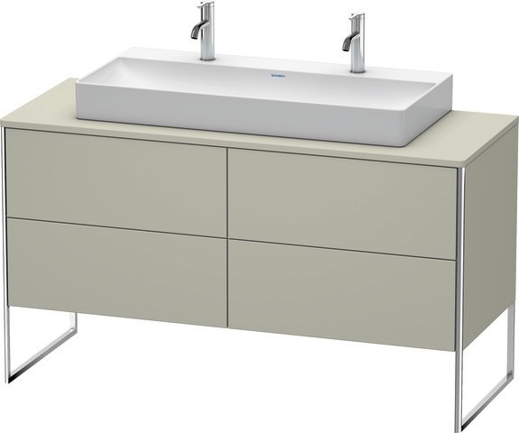 Duravit XSquare Konsolenwaschtischunterbau bodenstehend Taupe Seidenmatt 1400x548x778 mm - XS4925M60
