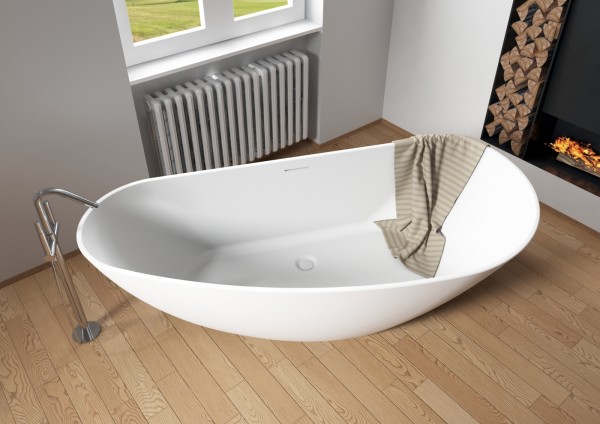 Riho freistehende Badewanne Granada 170x80x60 cm, L , weiß matt,, B120001105