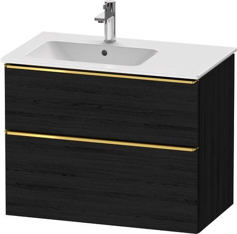Duravit D-Neo Waschtischunterbau wandhängend Eiche Schwarz Matt 810x462x625 mm - DE4366034160000