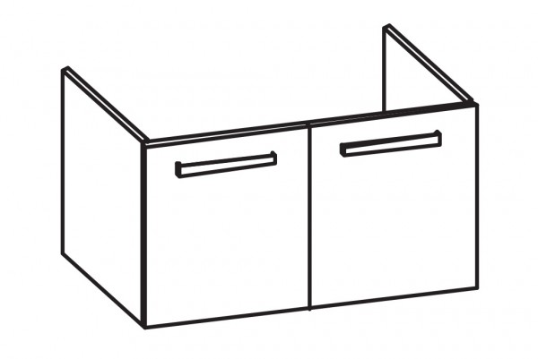 Artiqua 413 Waschtischunterschrank für Acanto 500623, 500624, 500625, 500626 Weiß Glanz, 413-WU2T-K1