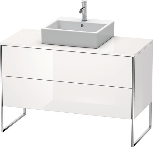 Duravit XSquare Konsolenwaschtischunterbau bodenstehend Weiß Hochglanz 1200x548x778 mm - XS492202222