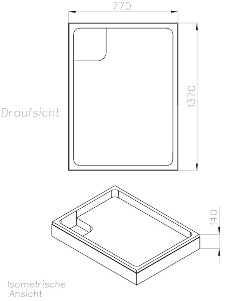 Neuesbad Wannenträger für Laufen Platina 1400x800x25