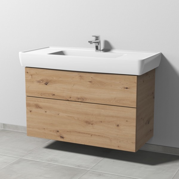 Sanipa 3way Waschtischunterbau zu Laufen Pro A Waschtisch mit 2 Auszügen, Eiche Natural-Touch
