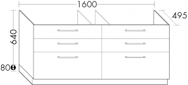 Burgbad Waschtischunterschrank Crono HGL 720x1600x495 Weiß Ultramatt, SEVI160F5693