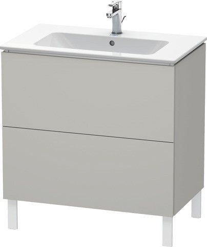 Duravit L-Cube Waschtischunterbau bodenstehend Betongrau Matt 820x481x704 mm - LC662600707