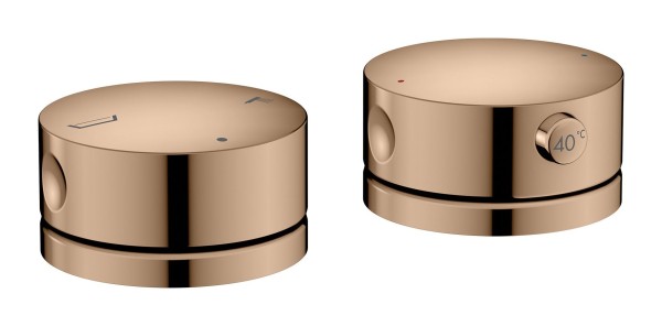 Hansgrohe 2-Loch Wannenrandarmatur AXOR One mit Thermostat polished red gold, 48470300