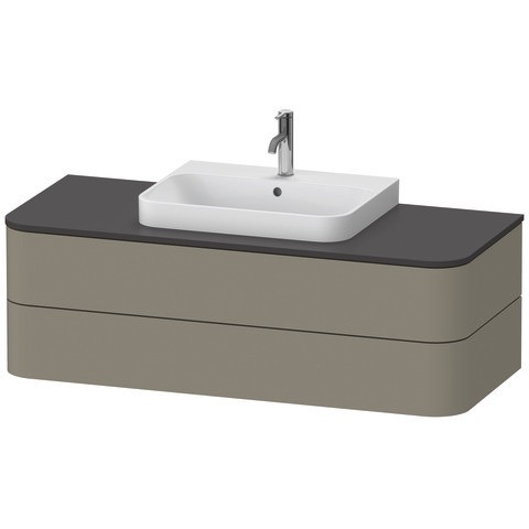 Duravit Happy D.2 Plus Konsolenwaschtischunterbau wandhängend Stein Grau Seidenmatt 1300x550x408 mm