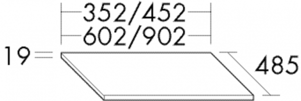 Burgbad Ablageplatte Sys30 PG1 Aqua 19x352x485 Marone Dekor Trüffel, APDI035F1718