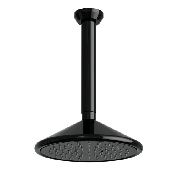 VitrA Liquid Kopfbrause mit Deckenarm Form rund Durchmesser 28 cm Schwarz Hochglanz,A4575039