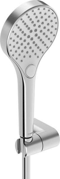 Hansa Handbrausegarnitur HANSAVIVA 4417, 3-strahlig Stahl gebürstet 1250mm, 4417012080