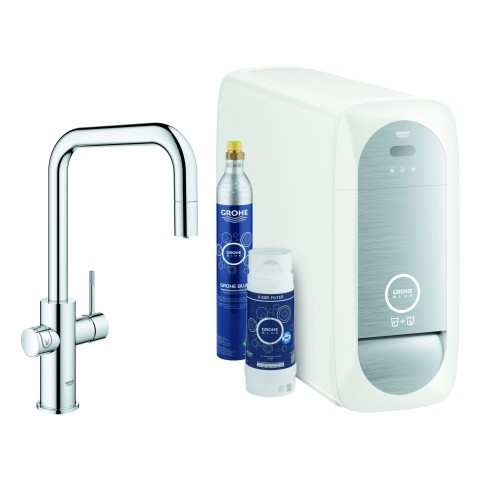 Grohe Blue Home Starter Kit 31543 auszb. Mousseur Bluetooth/WIFI U-Auslauf chrom, 31543000