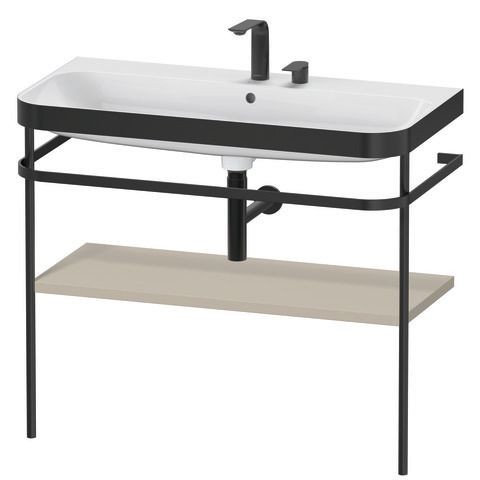 Duravit Happy D.2 Plus c-bonded Set mit Metallkonsole Taupe Seidenmatt 975x490x850 mm - HP4738E6060
