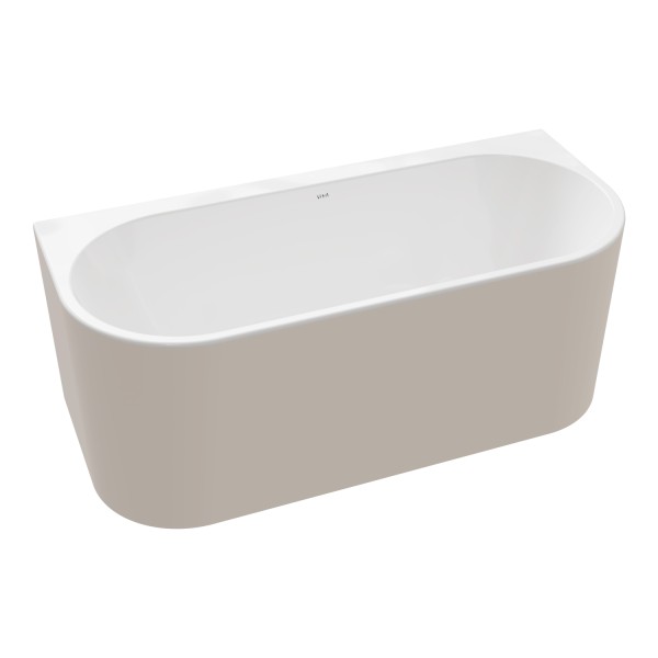 VitrA Geo Badewanne back to wall ovale Form 165 x 75 cm mit verdecktem Taupe Matt,65410006027